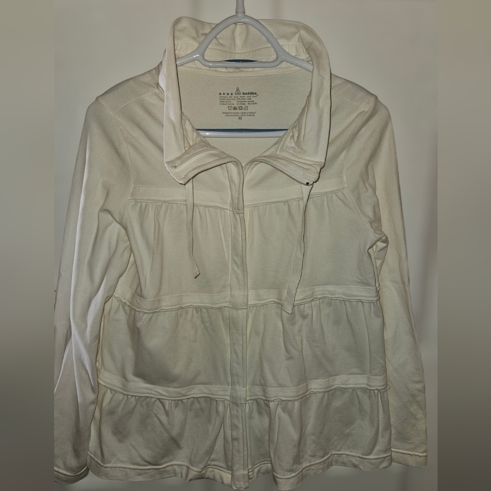 Neon Buddha white zipped jacket​​​​​​